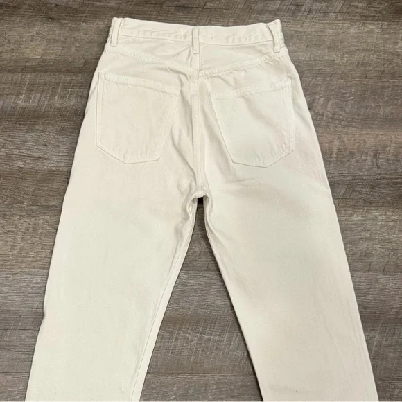 Agoldie 90s White High Rise Pinch Waist White Jeans – Size 23 - Picture 12 of 13